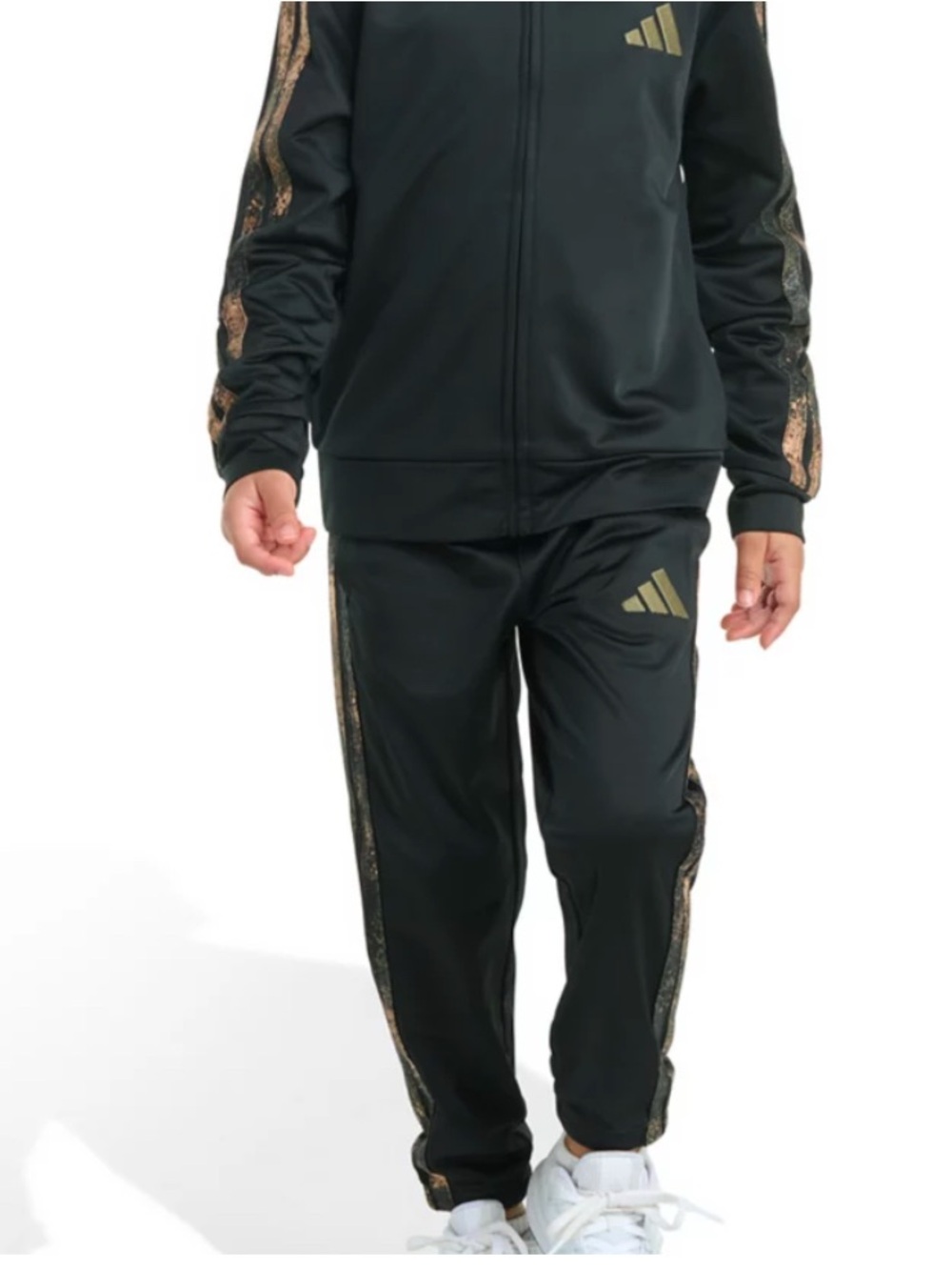 Adidas 2 Piece Camo 3 Stripe Jacket and Jogger Set